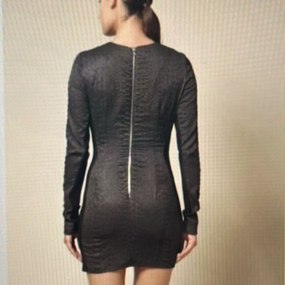 KIMBERLY OVITZ BLACK CREW NECK MINI DRESS - Picture 2 of 4